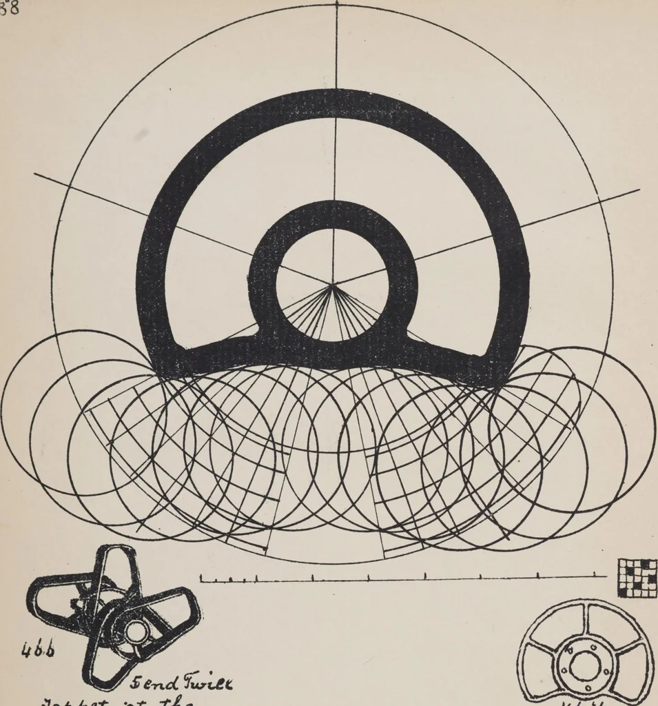 An illustration from First year weaving, 1890, leaf 97