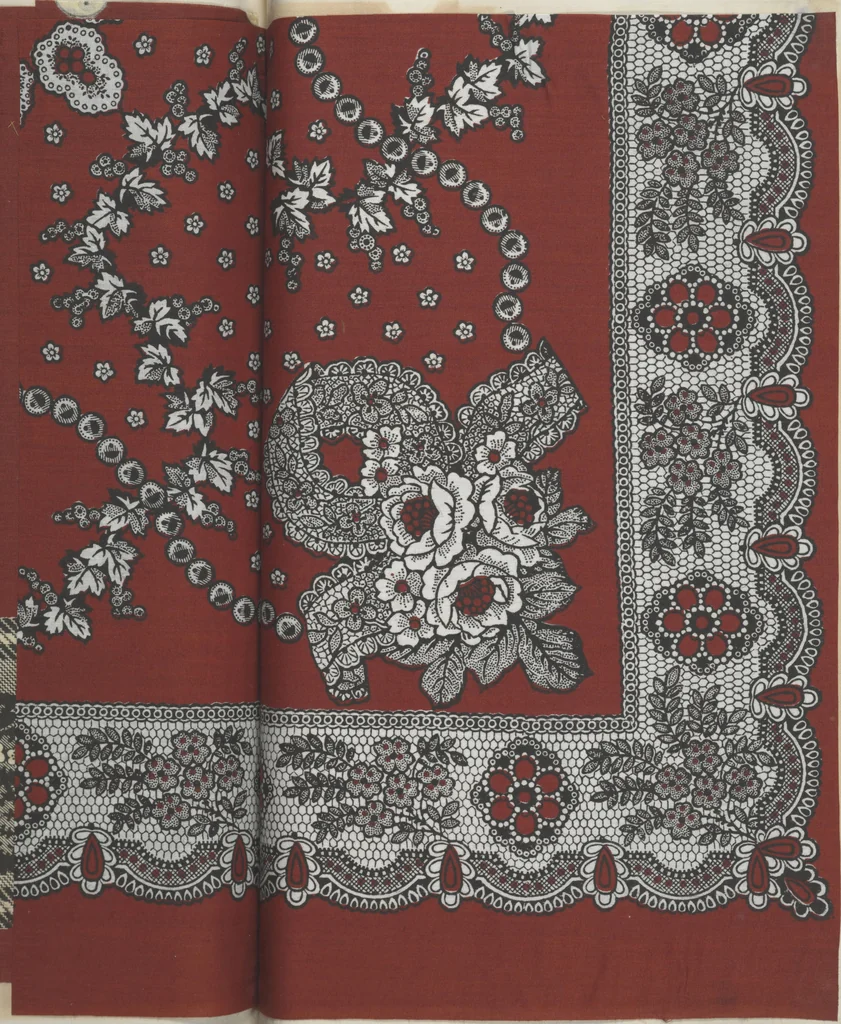 An illustration from [Fabric sample book], 1863, leaf 39