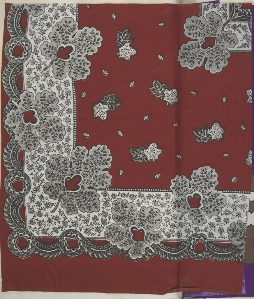 An illustration from [Fabric sample book], 1863, leaf 51