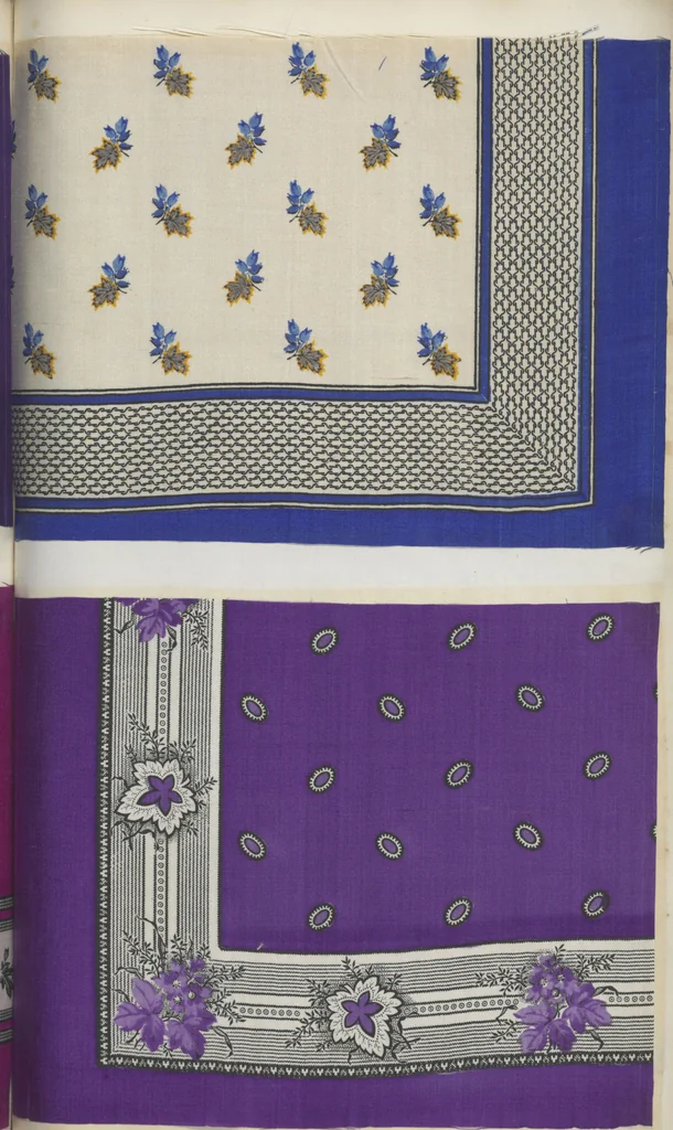 An illustration from [Fabric sample book], 1863, leaf 68