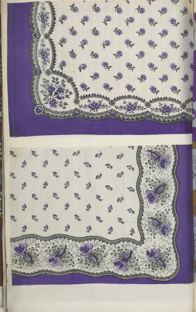 An illustration from [Fabric sample book], 1863, leaf 69