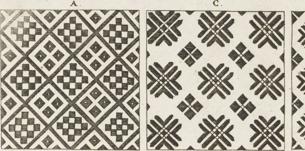 An illustration from Neu hervorkommendes Weber Kunst und Bild Buch, 1709, leaf 100