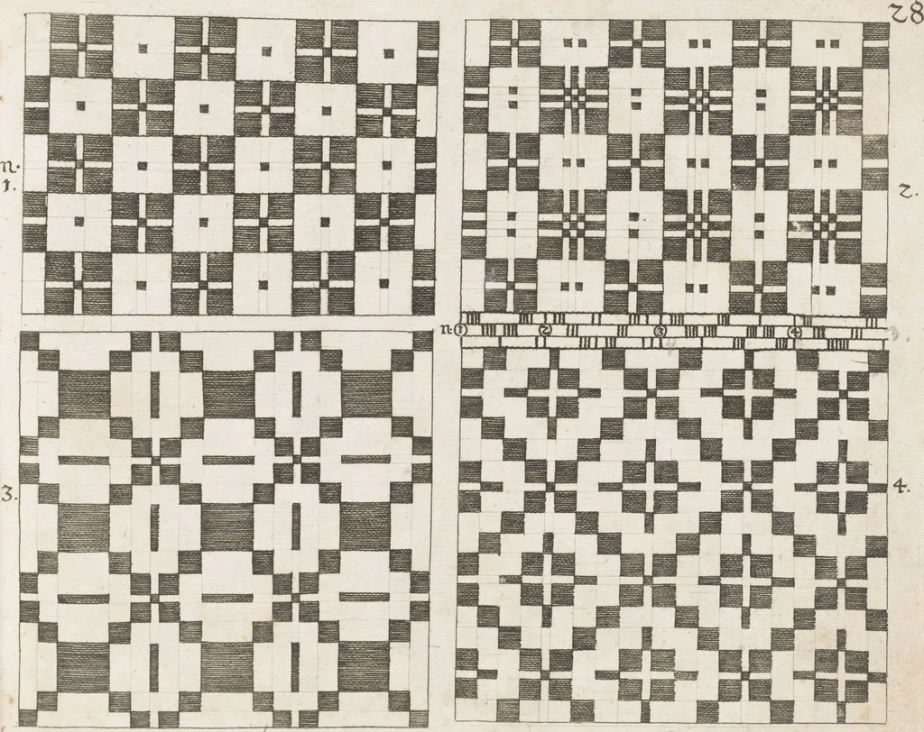 An illustration from Neu hervorkommendes Weber Kunst und Bild Buch, 1709, leaf 74