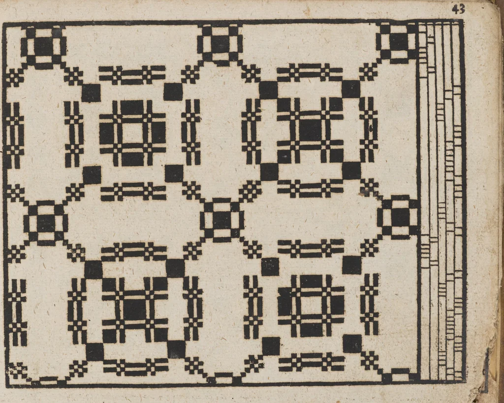 An illustration from Des Neu-erfundenen Weber Kunst- und Bild-Buchs, 1727, leaf 104