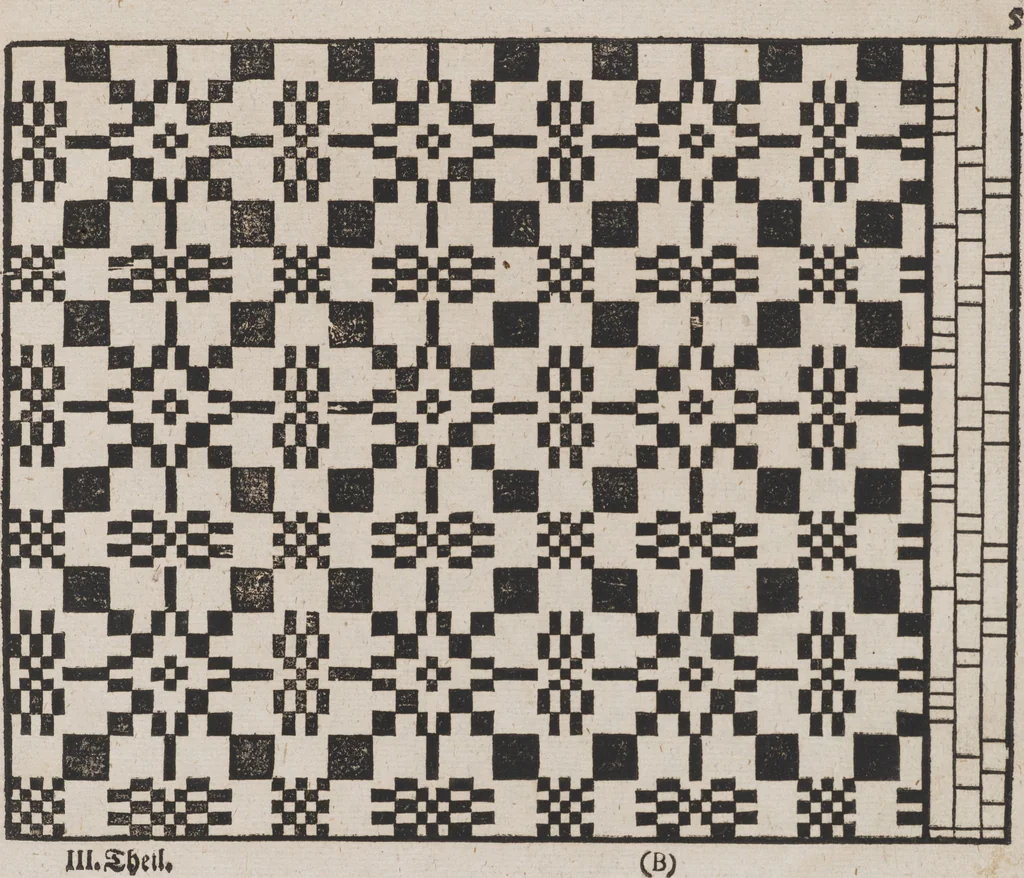 An illustration from Des Neu-erfundenen Weber Kunst- und Bild-Buchs, 1727, leaf 32