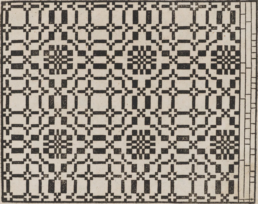 An illustration from Des Neu-erfundenen Weber Kunst- und Bild-Buchs, 1727, leaf 34