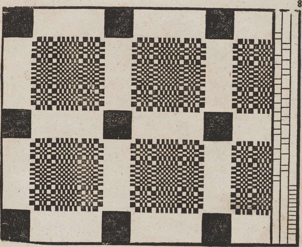 An illustration from Des Neu-erfundenen Weber Kunst- und Bild-Buchs, 1727, leaf 38