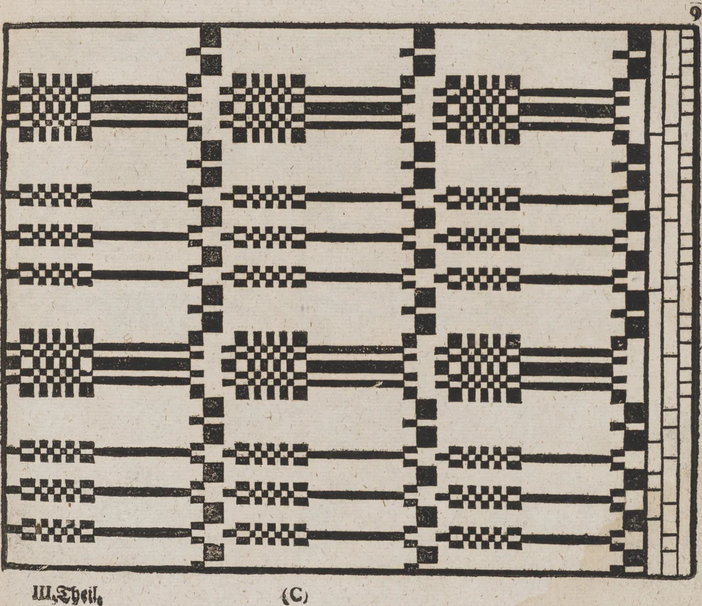 An illustration from Des Neu-erfundenen Weber Kunst- und Bild-Buchs, 1727, leaf 40