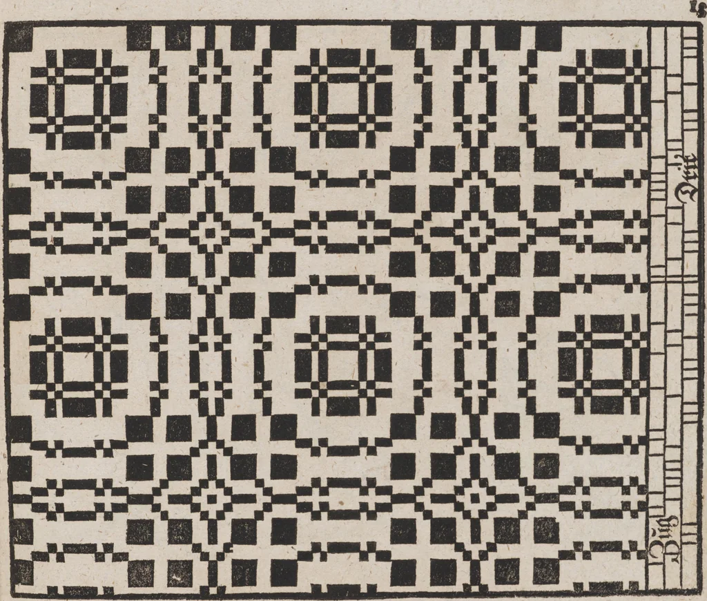 An illustration from Des Neu-erfundenen Weber Kunst- und Bild-Buchs, 1727, leaf 48