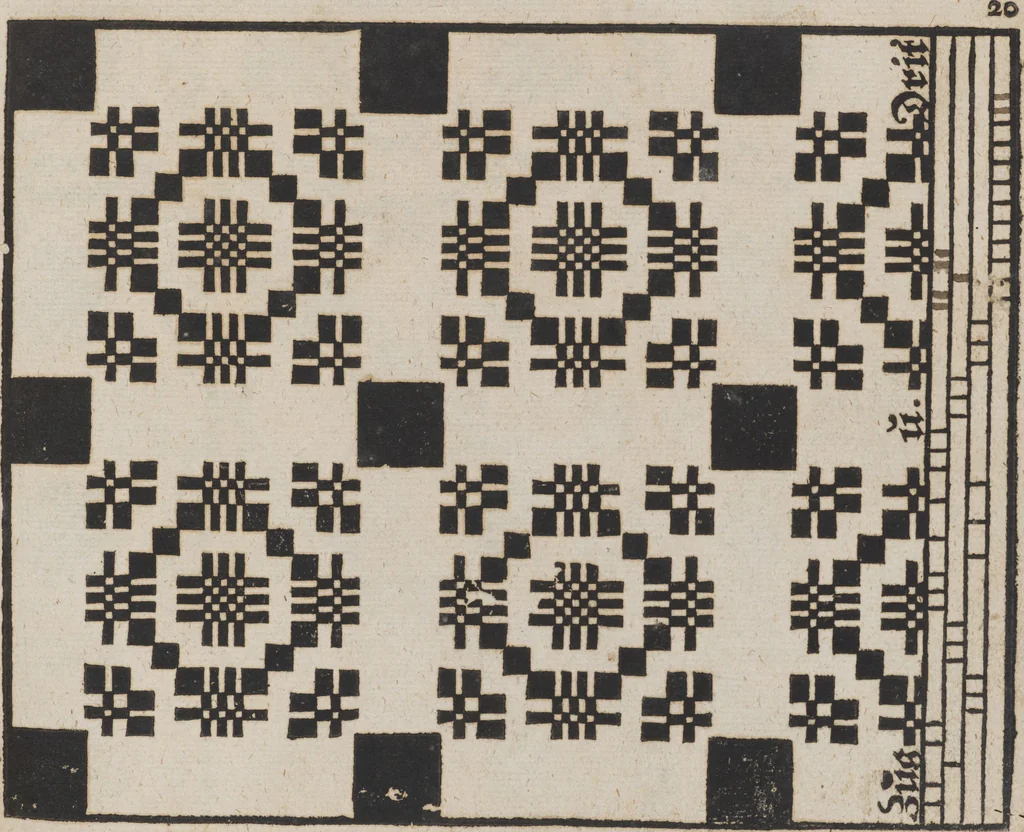 An illustration from Des Neu-erfundenen Weber Kunst- und Bild-Buchs, 1727, leaf 62