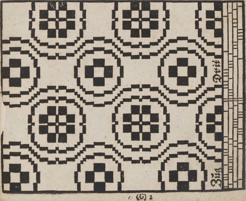An illustration from Des Neu-erfundenen Weber Kunst- und Bild-Buchs, 1727, leaf 74