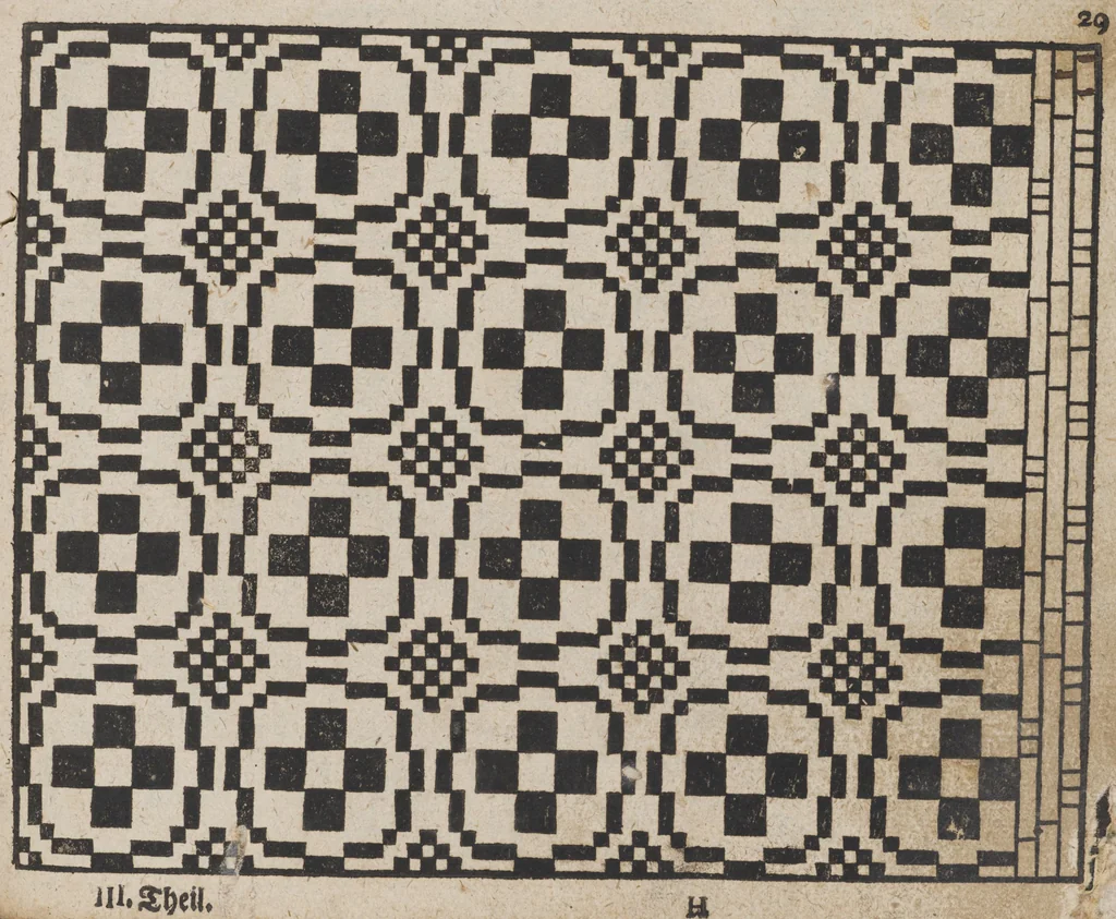 An illustration from Des Neu-erfundenen Weber Kunst- und Bild-Buchs, 1727, leaf 80