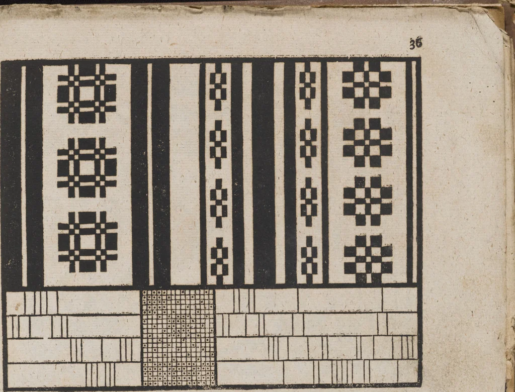 An illustration from Des Neu-erfundenen Weber Kunst- und Bild-Buchs, 1727, leaf 94
