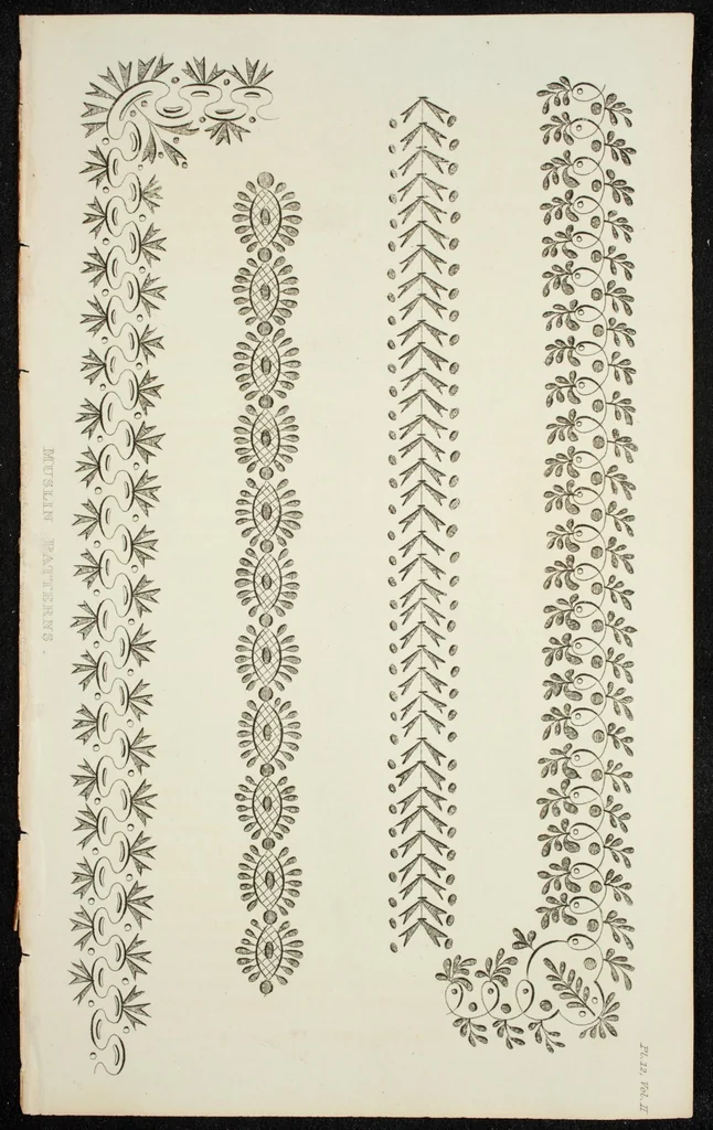 An illustration from Muslin patterns, 1816, leaf 14