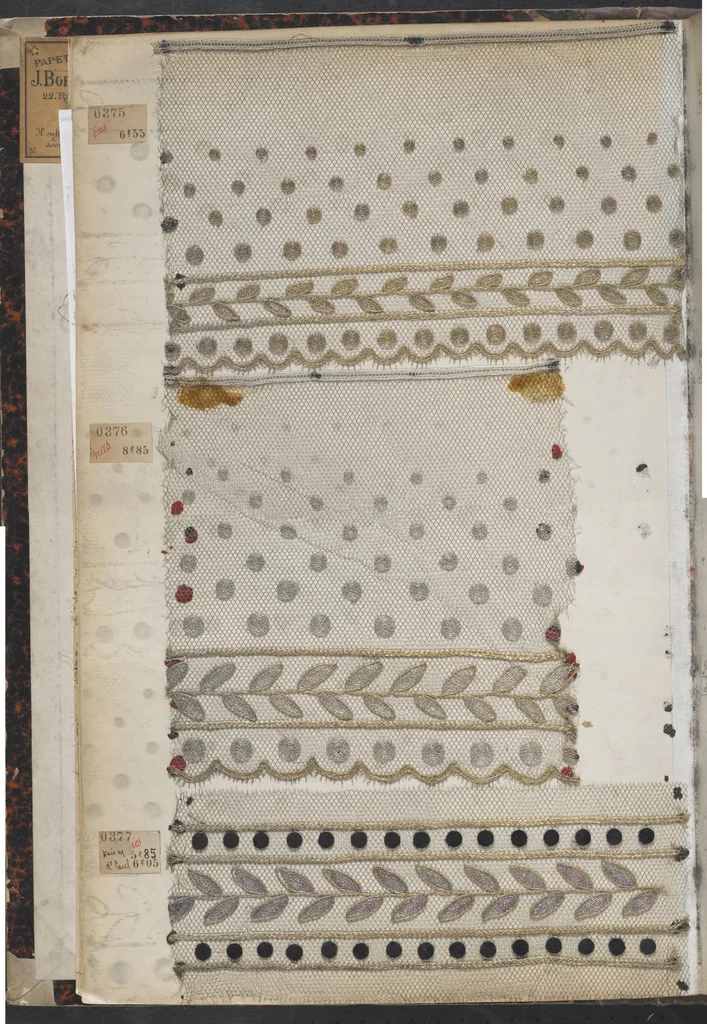 An illustration from [Sample book of trims], 1800, leaf 11