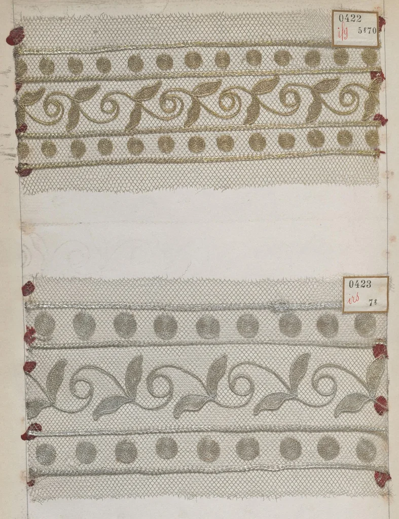 An illustration from [Sample book of trims], 1800, leaf 21