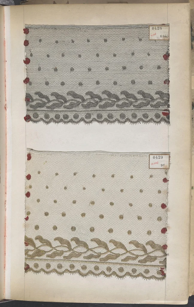 An illustration from [Sample book of trims], 1800, leaf 24