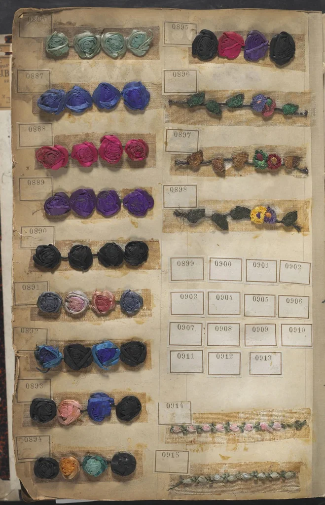 An illustration from [Sample book of trims], 1800, leaf 65