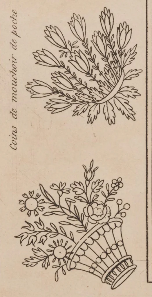 An illustration from Modes et dessins de broderie : Madame d'A... 2d année, 1818, leaf 42