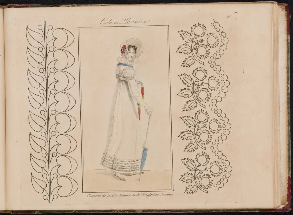 An illustration from Modes et dessins de broderie : Madame d'A... 2d année, 1818, leaf 56