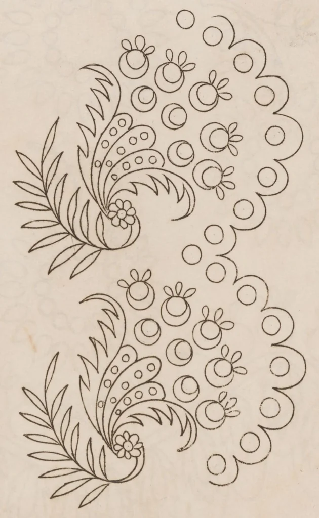 An illustration from Modes et dessins de broderie : Madame d'A... 2d année, 1818, leaf 84