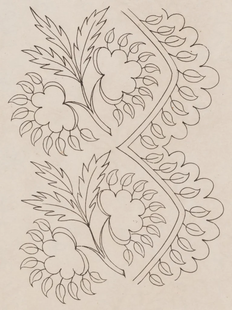 An illustration from Modes et dessins de broderie : Madame d'A... 2d année, 1818, leaf 90