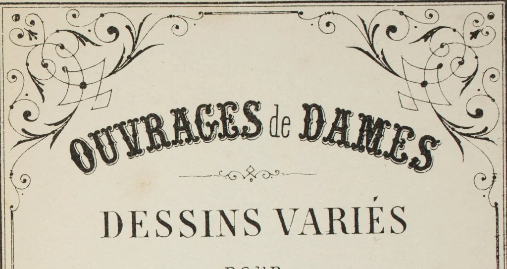 An illustration from Ouvrages de dames : dessins variés pour crochet, filet, tulle, tricot, frivolité, guipure, tapisserie, &a [et broderies en tout genres] Commission exportation [nos. 34, 46], leaf 2