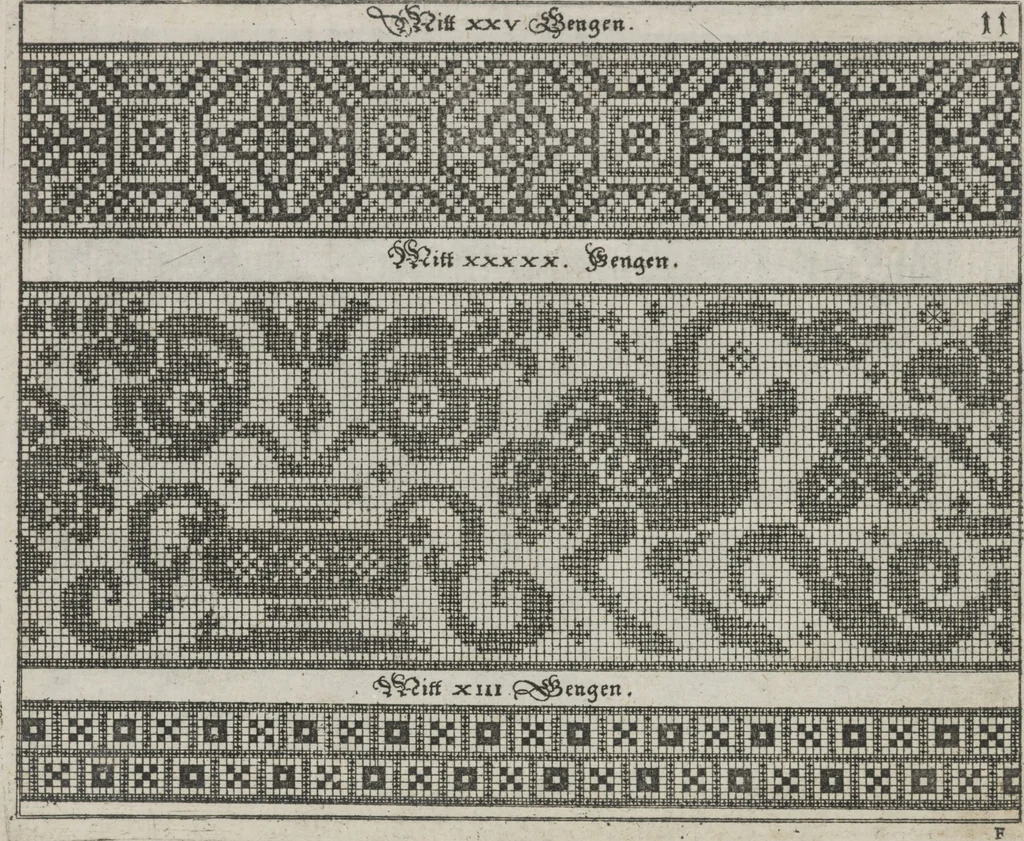 An illustration from Newes Modelbuch in Kupffer gemacht : darinen aller hand Arth newer Mödel von dun, mittel und dick aussgeschnidener Arbeit auch andern kunstlichen Nehwerck zu gebrauchen mit Vleisz inn Druck verfertigt, 1604, leaf 26