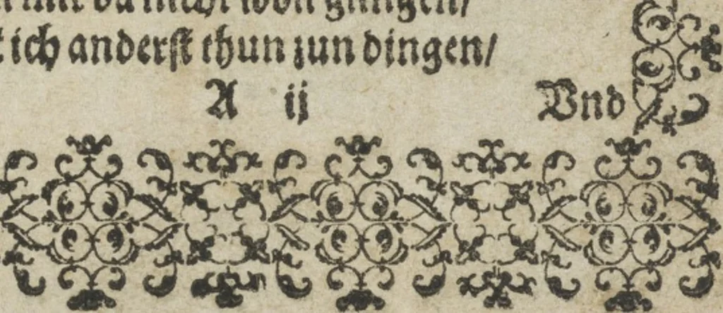 An illustration from Newes Modelbuch in Kupffer gemacht : darinen aller hand Arth newer Mödel von dun, mittel und dick aussgeschnidener Arbeit auch andern kunstlichen Nehwerck zu gebrauchen mit Vleisz inn Druck verfertigt, 1604, leaf 6
