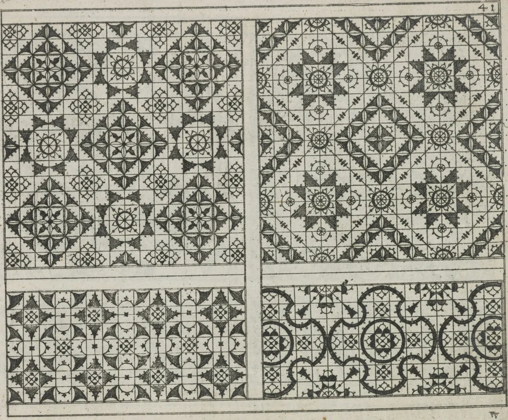 An illustration from Newes Modelbuch in Kupffer gemacht : darinen aller hand Arth newer Mödel von dun, mittel und dick aussgeschnidener Arbeit auch andern kunstlichen Nehwerck zu gebrauchen mit Vleisz inn Druck verfertigt, 1604, leaf 70