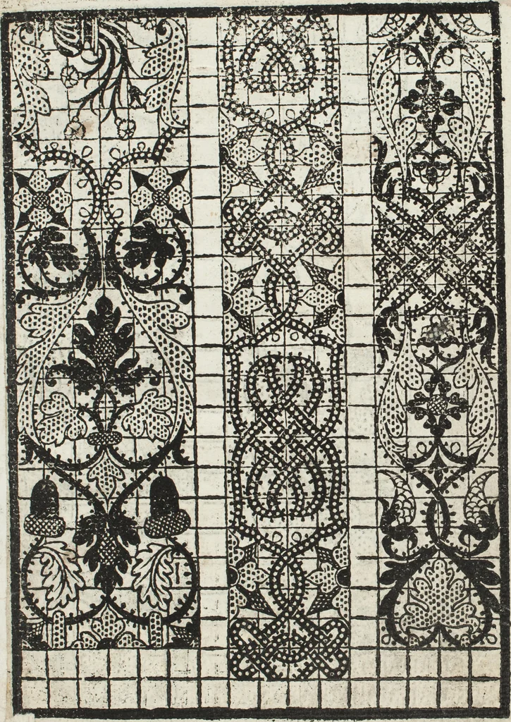 An illustration from L'honesto essempio del uertuoso desiderio che hanno le donne di nobil ingegno : circa lo imparare i punti tagliati a fogliami, 1550, leaf 10