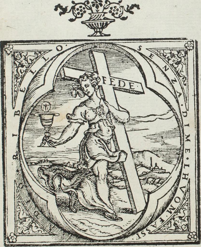 An illustration from L'honesto essempio del uertuoso desiderio che hanno le donne di nobil ingegno : circa lo imparare i punti tagliati a fogliami, 1550, leaf 4