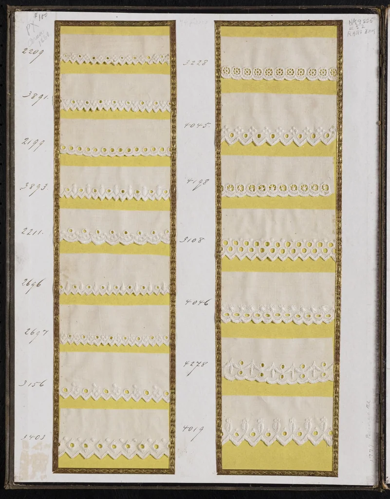 An illustration from Embroidered edgings : job lot offer, ref. 812, 1860, leaf 1