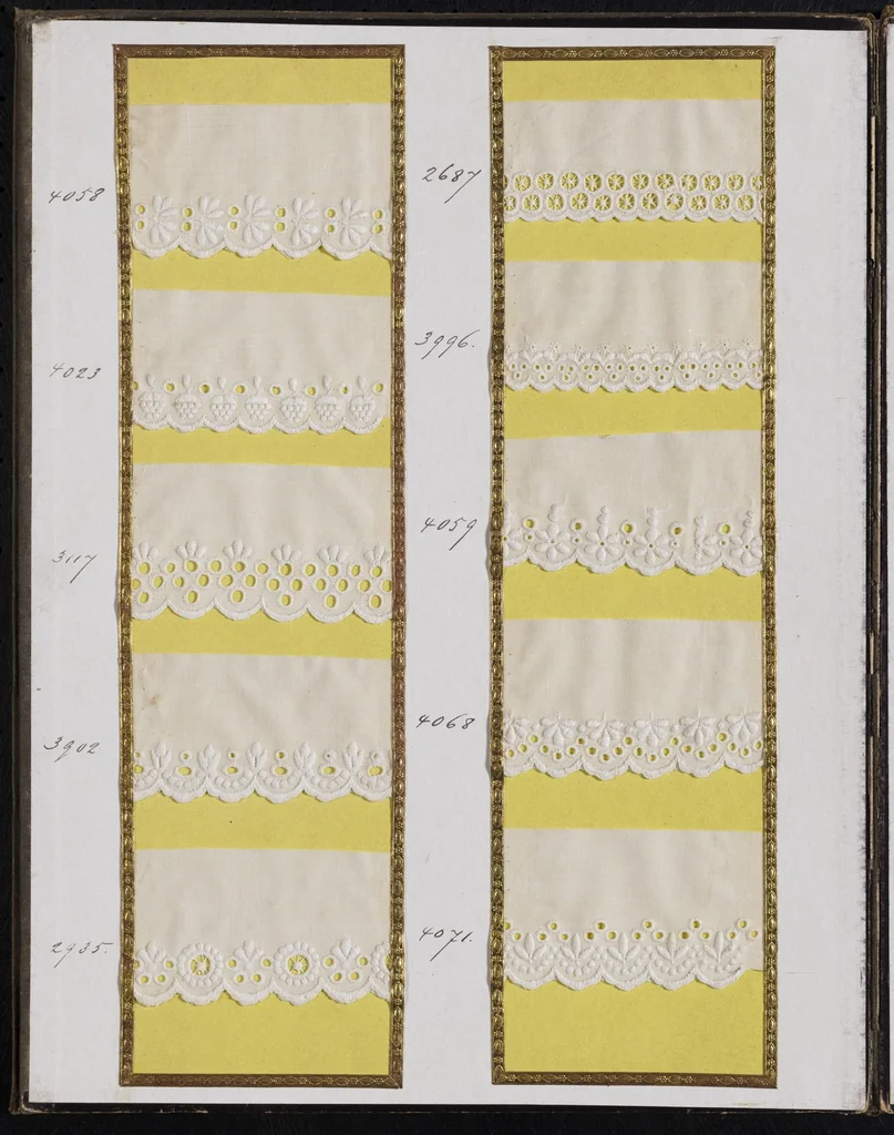 An illustration from Embroidered edgings : job lot offer, ref. 812, 1860, leaf 3