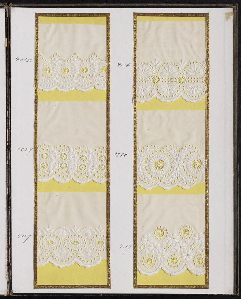 An illustration from Embroidered edgings : job lot offer, ref. 812, 1860, leaf 6