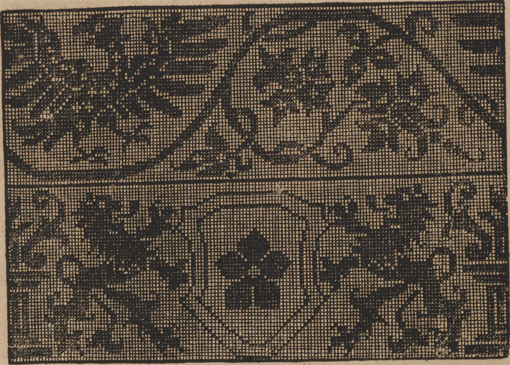 An illustration from New künstlichs Modelbuch : von allerhand artlichen und gerechten Mödeln, auff der laden zuwircken, 1589, leaf 18