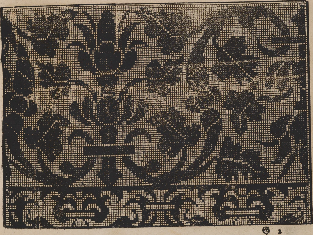 An illustration from New künstlichs Modelbuch : von allerhand artlichen und gerechten Mödeln, auff der laden zuwircken, 1589, leaf 46