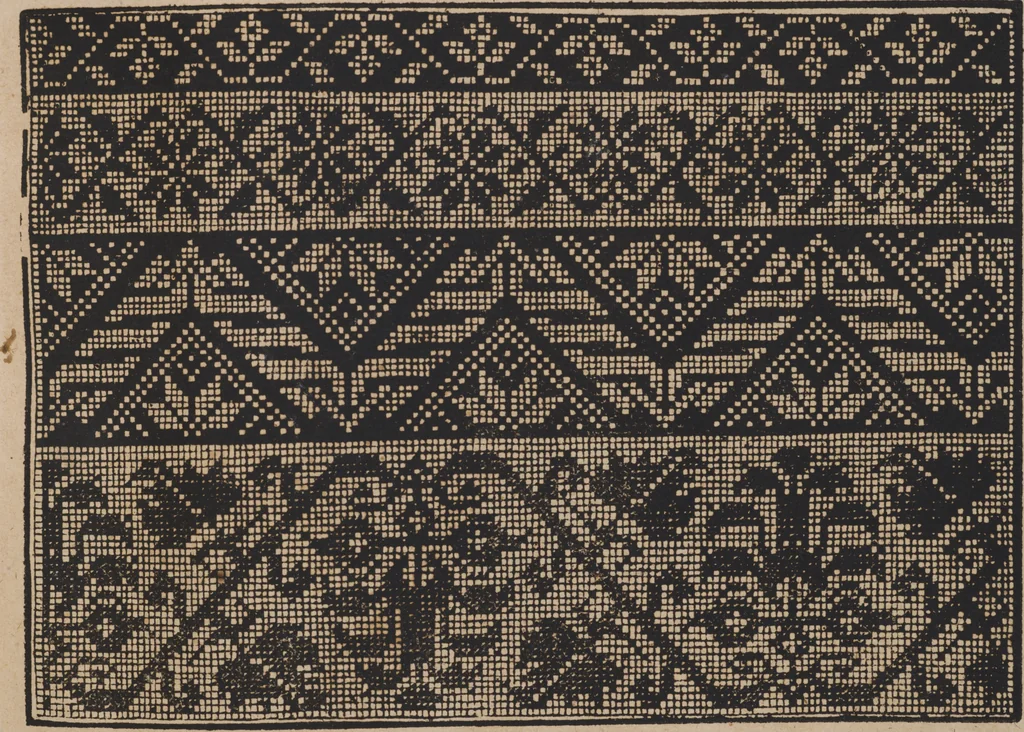 An illustration from New künstlichs Modelbuch : von allerhand artlichen und gerechten Mödeln, auff der laden zuwircken, 1589, leaf 50