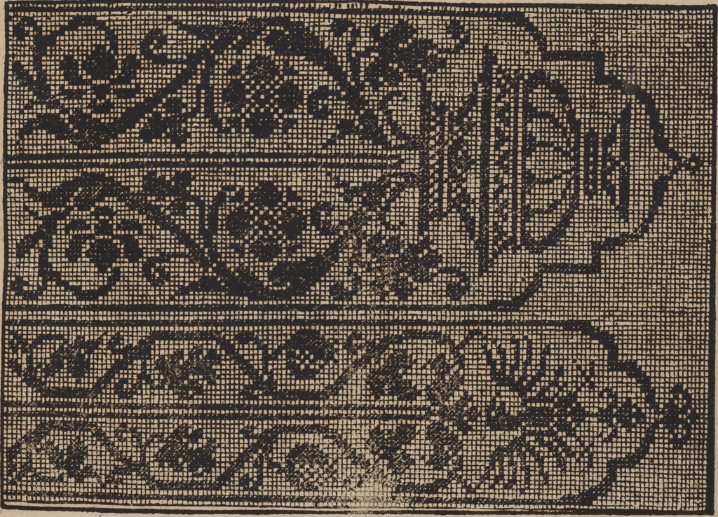 An illustration from New künstlichs Modelbuch : von allerhand artlichen und gerechten Mödeln, auff der laden zuwircken, 1589, leaf 58