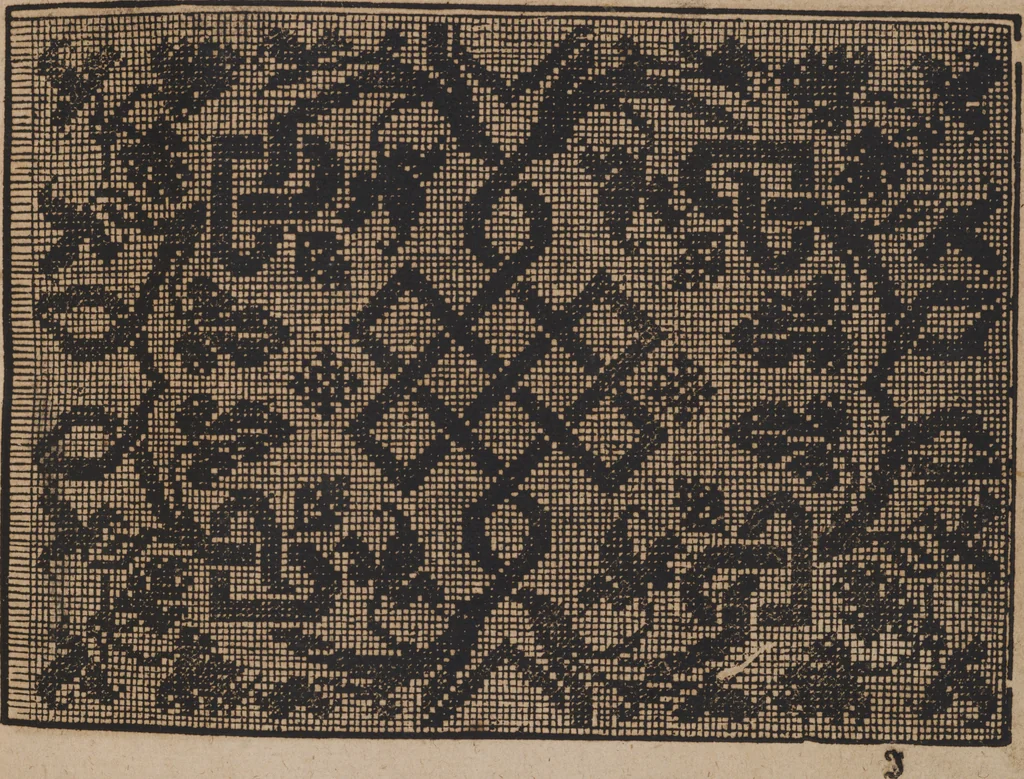 An illustration from New künstlichs Modelbuch : von allerhand artlichen und gerechten Mödeln, auff der laden zuwircken, 1589, leaf 60