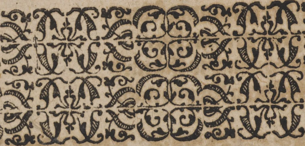 An illustration from New künstlichs Modelbuch : von allerhand artlichen und gerechten Mödeln, auff der laden zuwircken, 1589, leaf 7