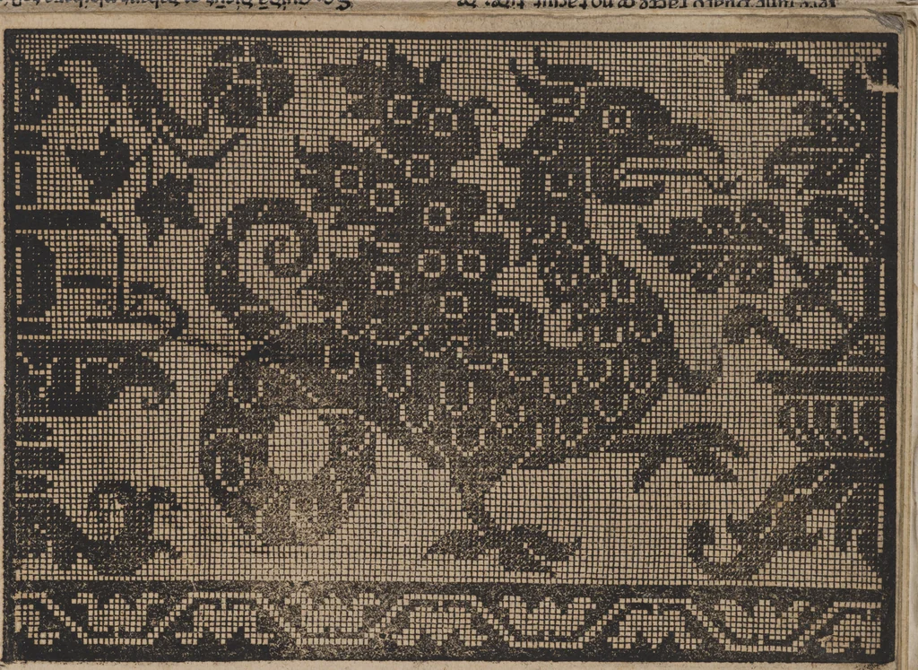 An illustration from New künstlichs Modelbuch : von allerhand artlichen und gerechten Mödeln, auff der laden zuwircken, 1589, leaf 8