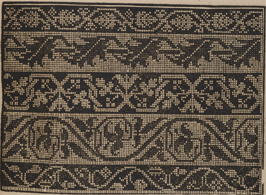 An illustration from New künstlichs Modelbuch : von allerhand artlichen und gerechten Mödeln, auff der laden zuwircken, 1589, leaf 86