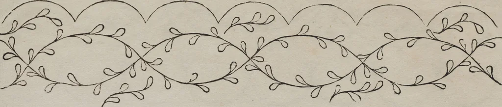 An illustration from Neue Desseins zu der beliebten Mode-arbeit in Linon, Nesseltuch und Claar, 1792, leaf 18