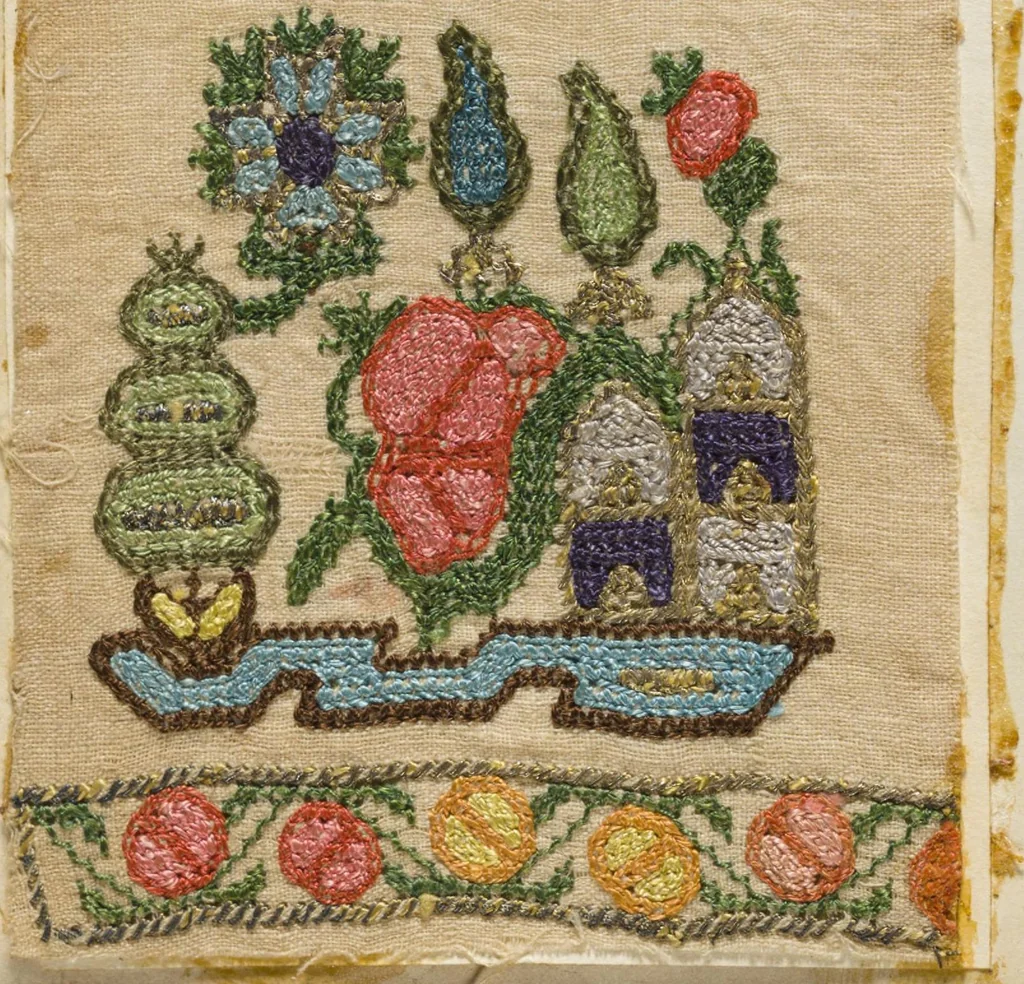 An illustration from [Embroidery sample book], 1800, leaf 21