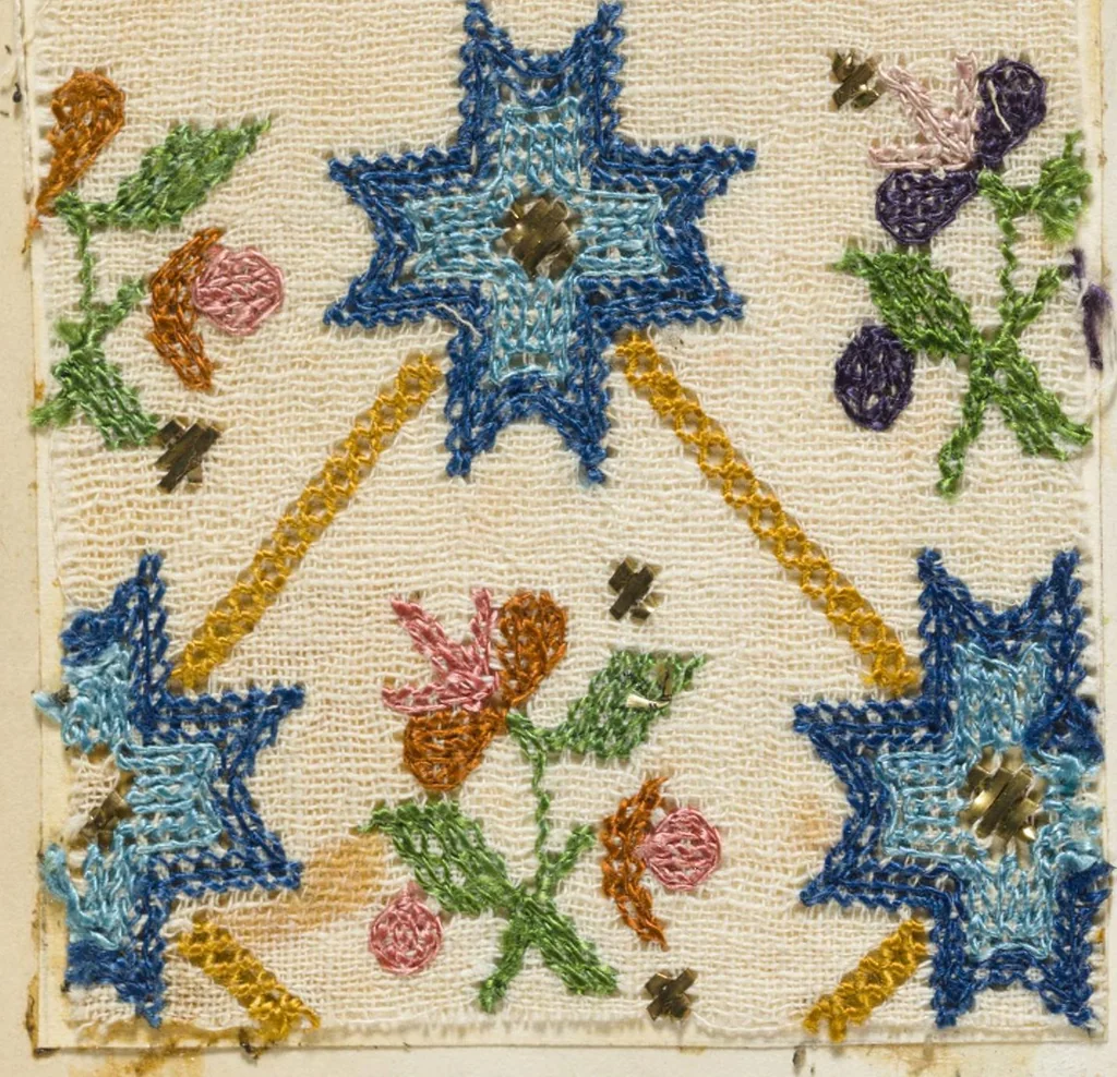 An illustration from [Embroidery sample book], 1800, leaf 9
