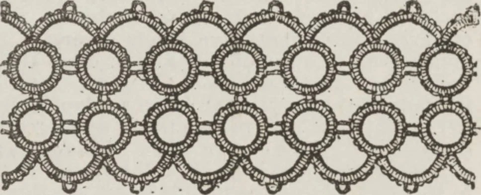 An illustration from Complete guide to the work-table : containing instructions in Berlin work, crochet, drawn-thread work, embroidery, knitting, knotting or macrame, lace, netting, poonah painting, & tatting, with numerous illustrations and coloured designs, 1884, leaf 112