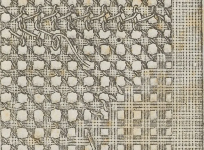 An illustration from Complete guide to the work-table : containing instructions in Berlin work, crochet, drawn-thread work, embroidery, knitting, knotting or macrame, lace, netting, poonah painting, & tatting, with numerous illustrations and coloured designs, 1884, leaf 118