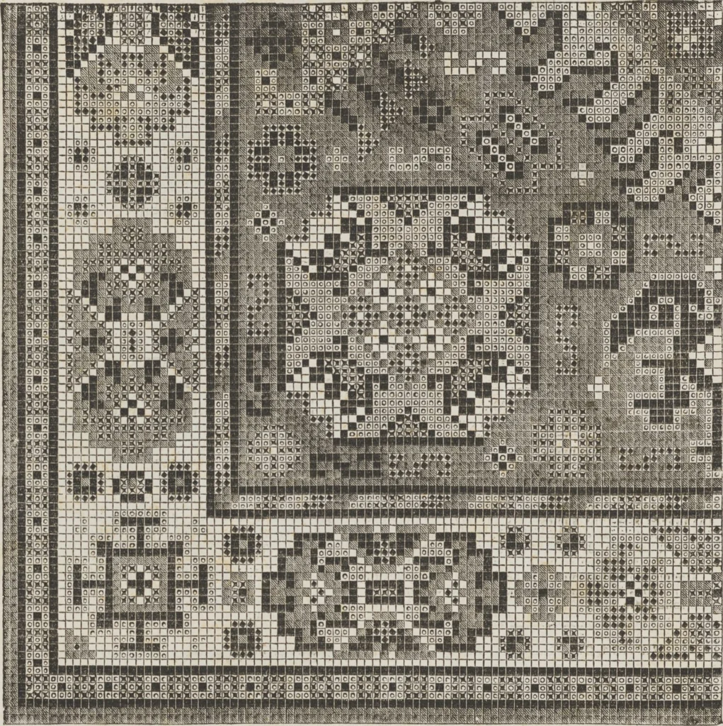 An illustration from Complete guide to the work-table : containing instructions in Berlin work, crochet, drawn-thread work, embroidery, knitting, knotting or macrame, lace, netting, poonah painting, & tatting, with numerous illustrations and coloured designs, 1884, leaf 121