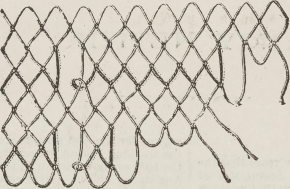 An illustration from Complete guide to the work-table : containing instructions in Berlin work, crochet, drawn-thread work, embroidery, knitting, knotting or macrame, lace, netting, poonah painting, & tatting, with numerous illustrations and coloured designs, 1884, leaf 133
